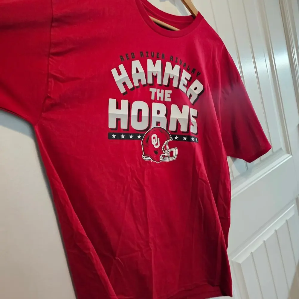 Oklahoma University OU T-Shirt 2X Champion Red Hammer the Horns Boomer Sooners - Picture 5 of 9